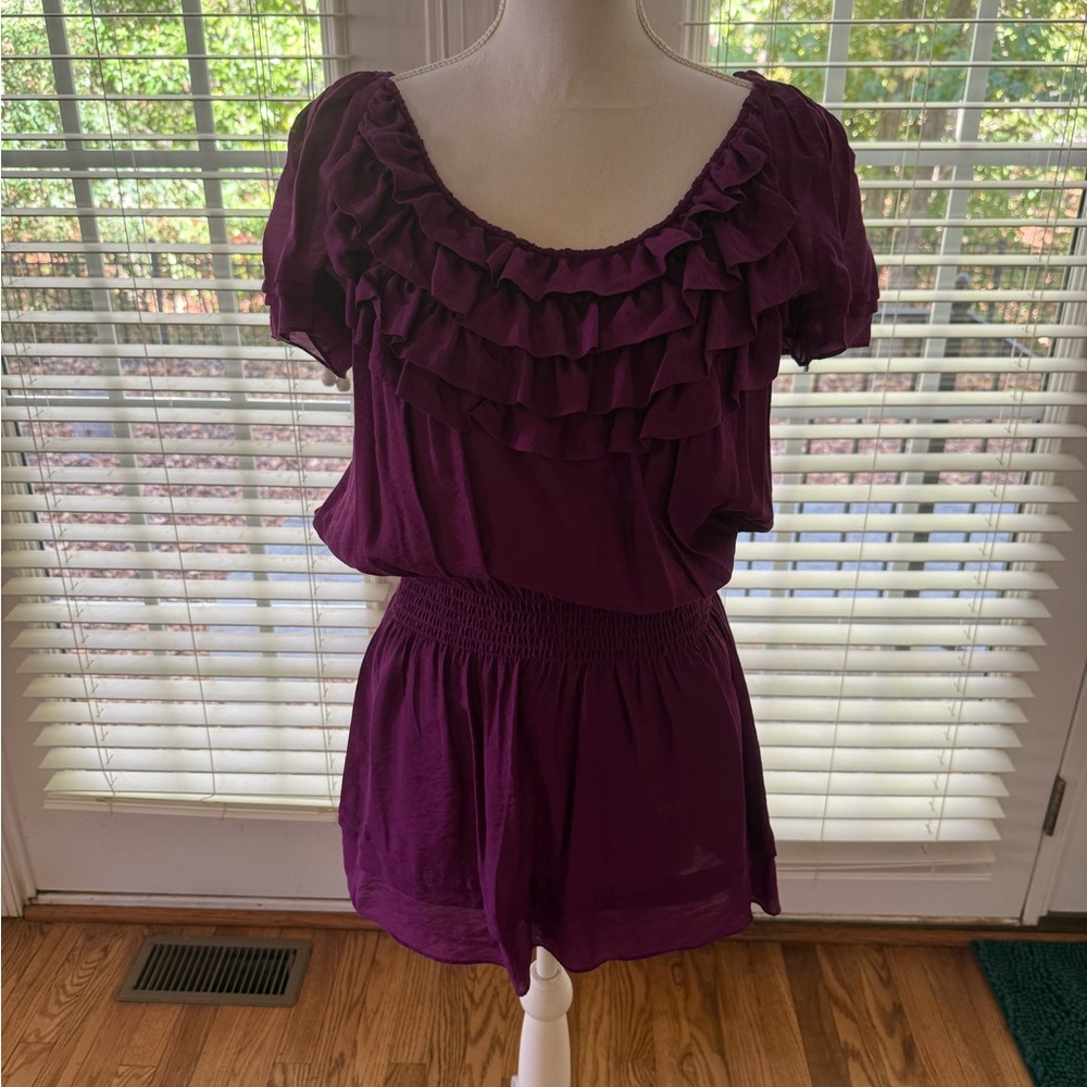 Purple Ruffled Mini Dress